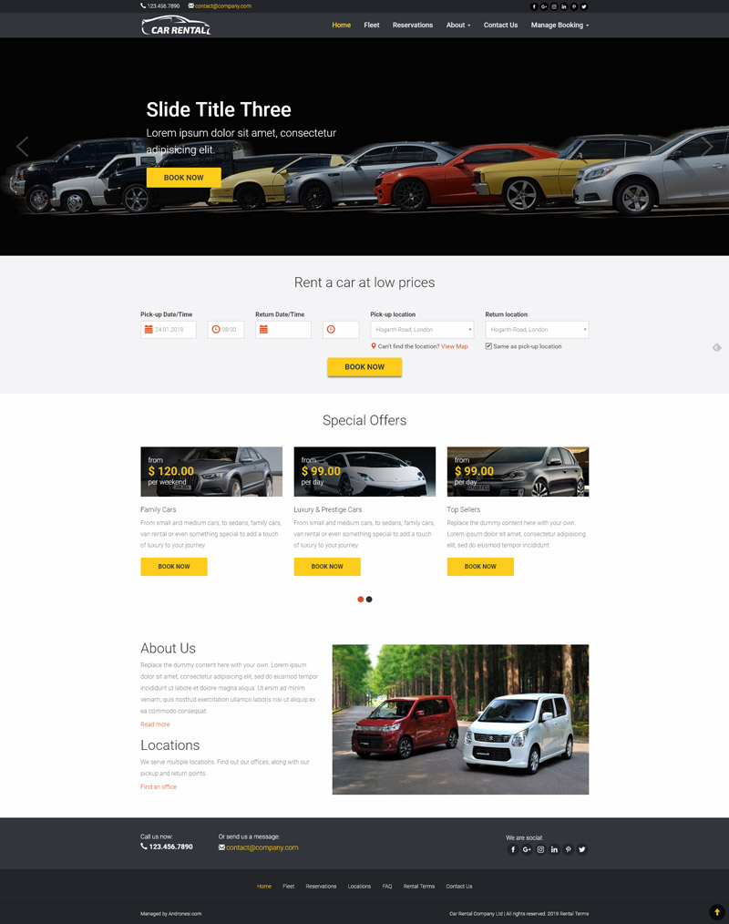 Car Rental Website Template 2